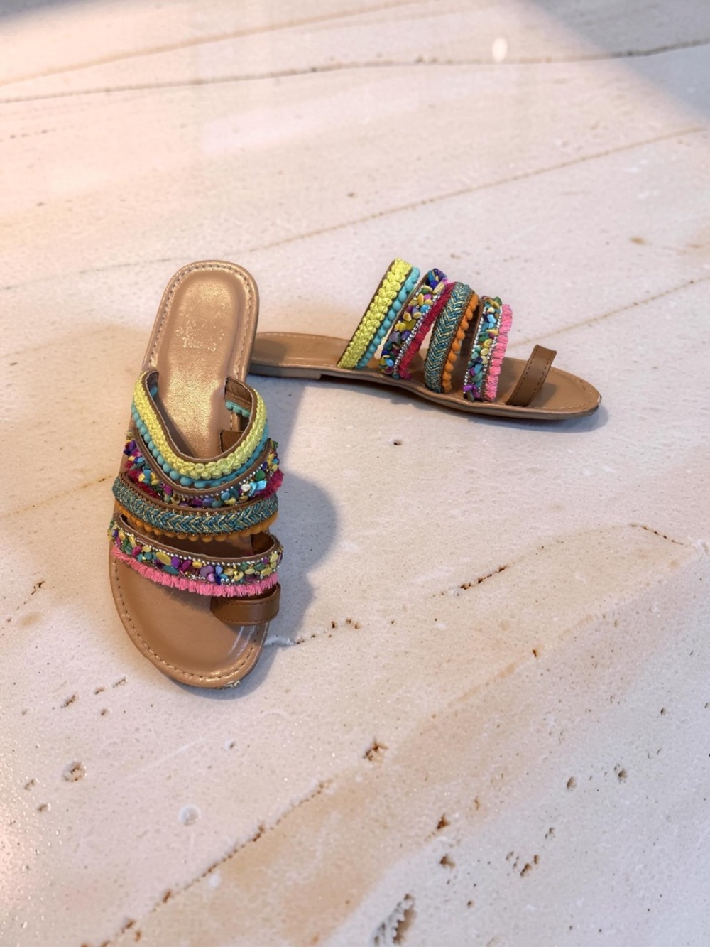 Multi Color Flat Sandals